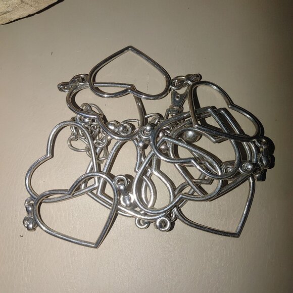 Large Vintage  Chain Belt Silver Heart-Shaped Lobster Claw Clasps Adjustable - Picture 9 of 9